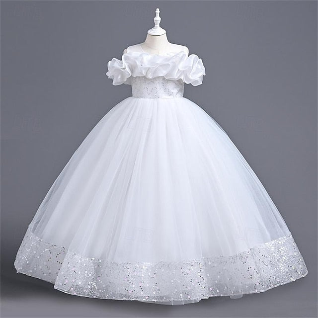 Girls' Girl Party Color 3D Solid Dress Flower