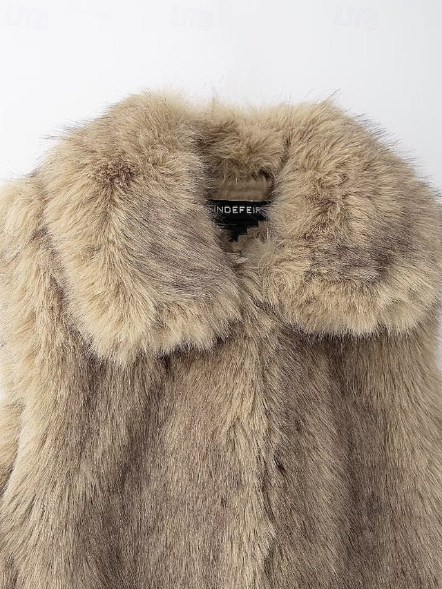 Furs Coat Fur Faux Vest Comfortable Leathers Women's