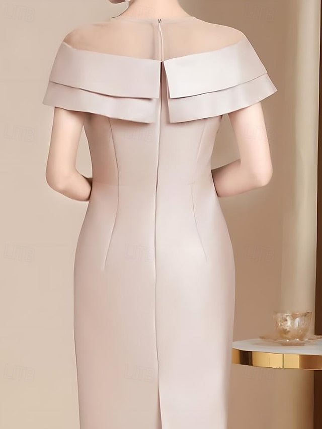 Simple Tea of Crew Mother Elegant Bride Vintage the Length Dress