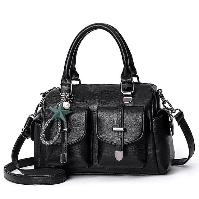 Stylish Large – Women's Blue Leather Handbag Faux