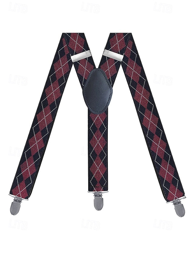 Men's Clip-On Suspenders Pattern – Classic Argyle