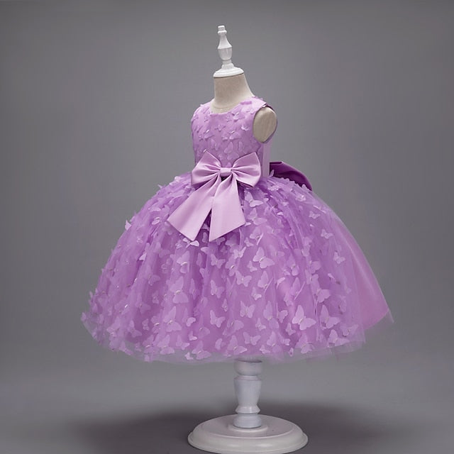 Dress Flower Party Kids Girl Butterfly Girls'