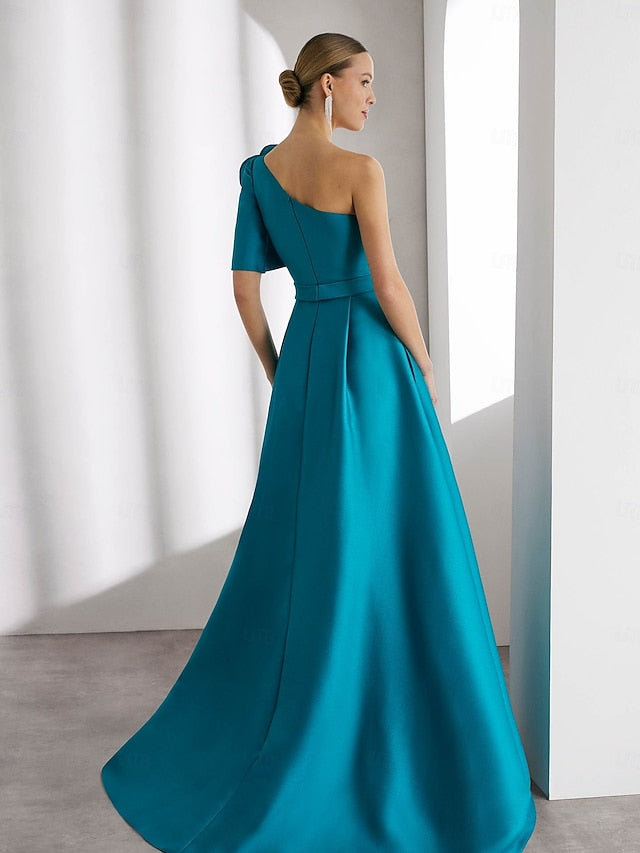 Formal Length Elegant Evening Gown Dress Wedding Floor A-Line