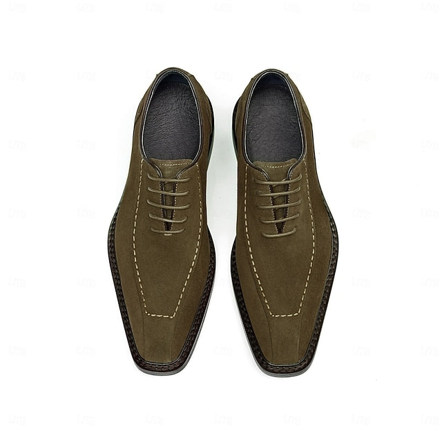 Men's Derby - Shoes Suede Classic Leather Genuine Cowhide