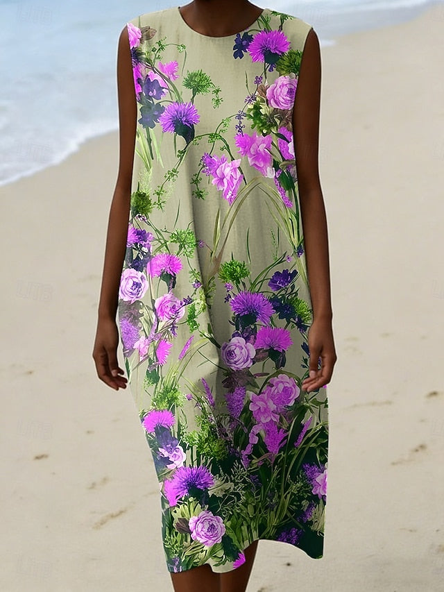 Women's Midi Dress Shift Dress Vacation Casual Going out