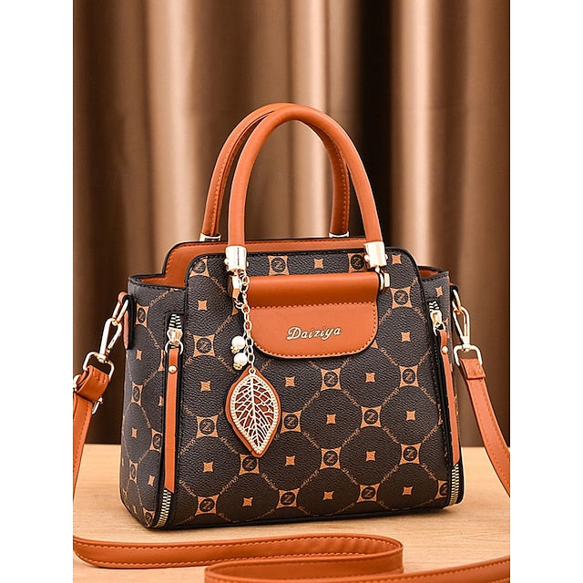 Women's Elegant Accents Leather Faux and Red Handbag with