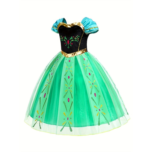 Party Frozen Princess Girl Fairytale Theme Dress Anna Flower