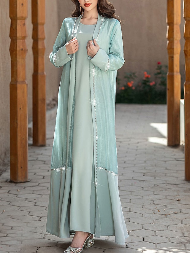 Mother Elegant Bride Crew of Floor Neck the A-Line Dress Vintage