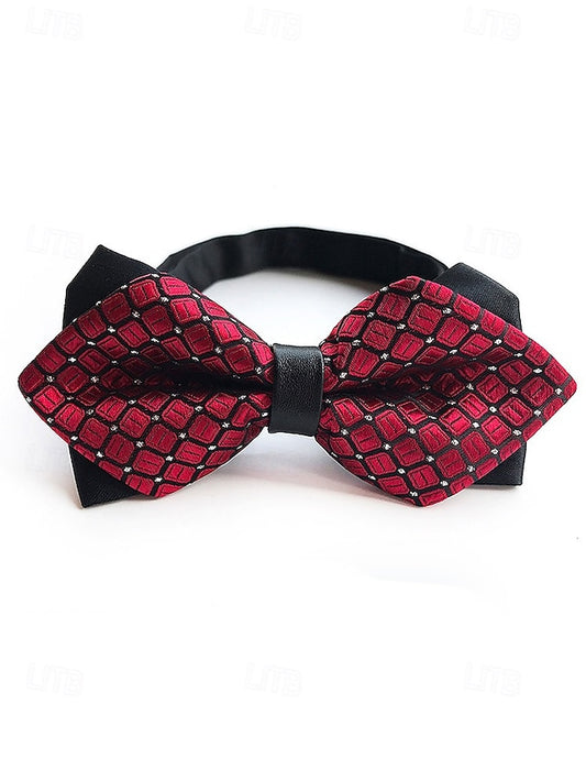 Tie Pattern Men's Bow with Christmas Geometric
