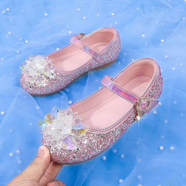 Princess Shoes Leather Girls' Flats Portable Walking PU