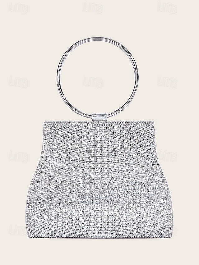 Crystal Handle Evening Gold with Ring – Clutch Elegant