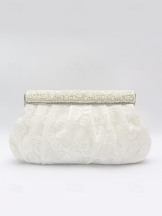 Clutch with Black Elegant Women's Beaded Evening Bag Lace