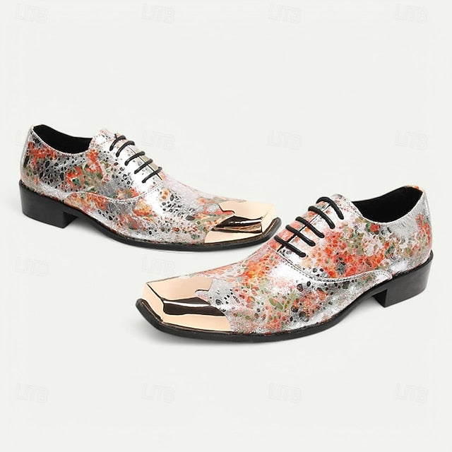 Printed Oxford – Men's Shoes Floral Patent Leather