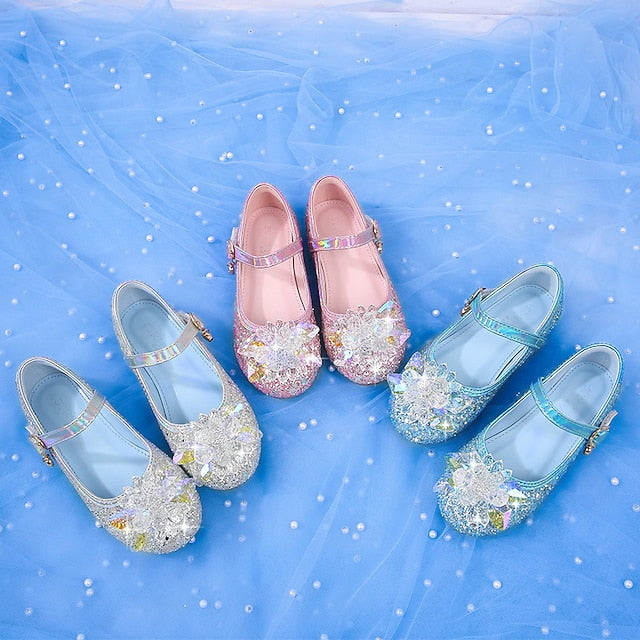 Princess Shoes Leather Girls' Flats Portable Walking PU
