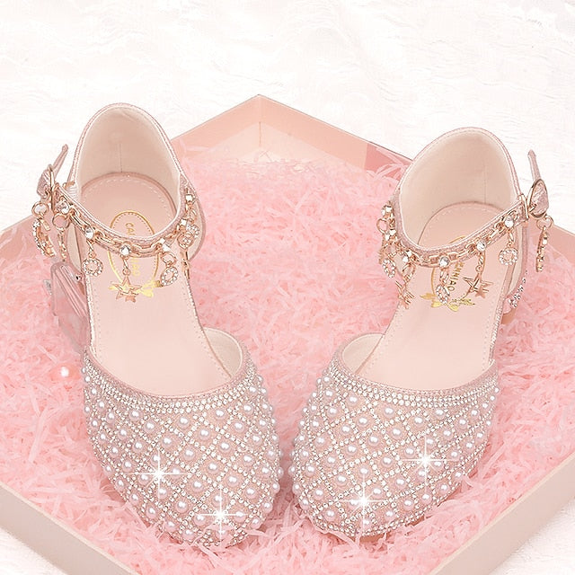Leather Heels Shoes Heel Dress Glitters Daily Girls' PU