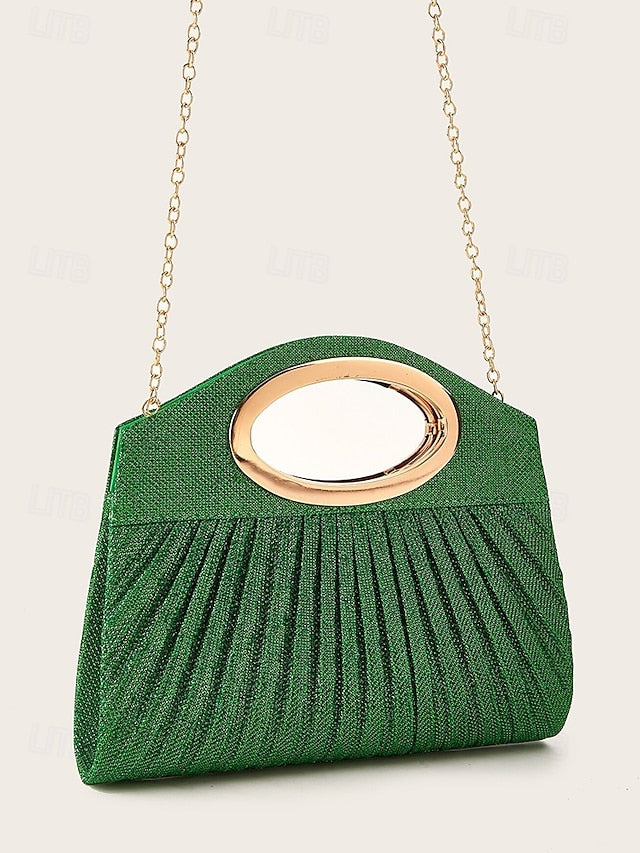 Handle Bag Women's Clutch with Evening Gold Glitter