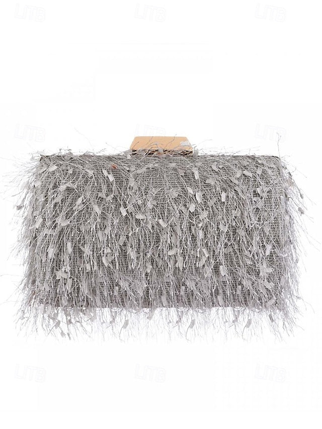 Clutch Chain Evening with Feathered Chic Women's Strap