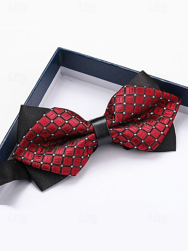 Tie Pattern Men's Bow with Christmas Geometric
