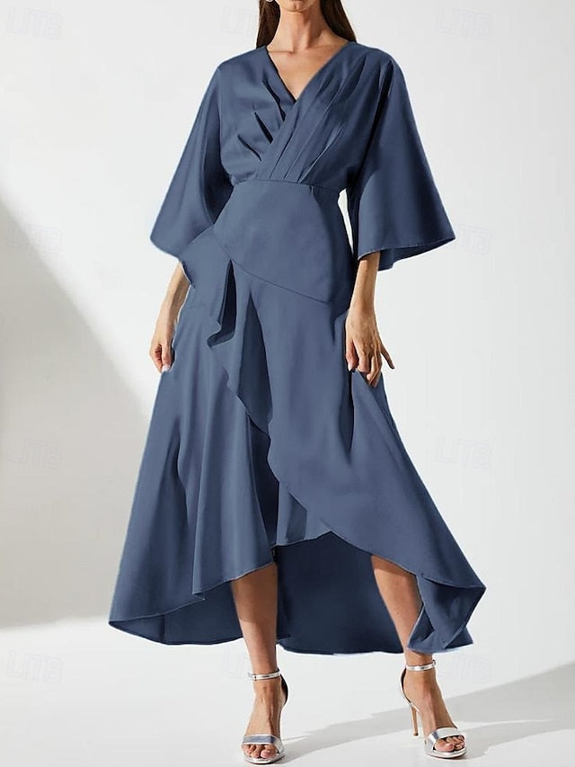 Luxurious Elegant V of Simple Dress Bride Mother the SkyA-Line