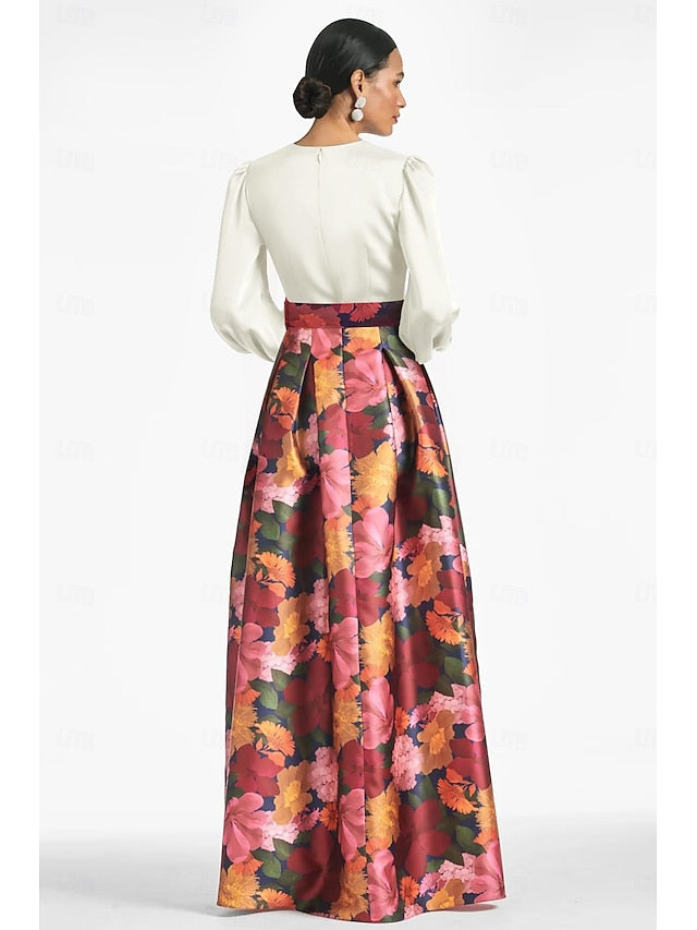 A-Line High Floor Gown Formal Split Evening Dress Wedding Guest