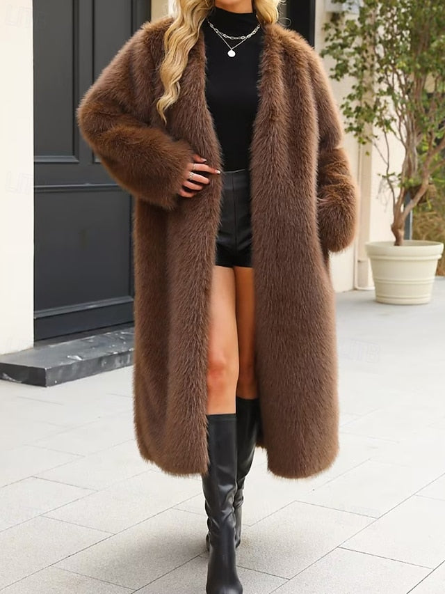 Warm Coat Faux Fur Furs Comfortable Women's