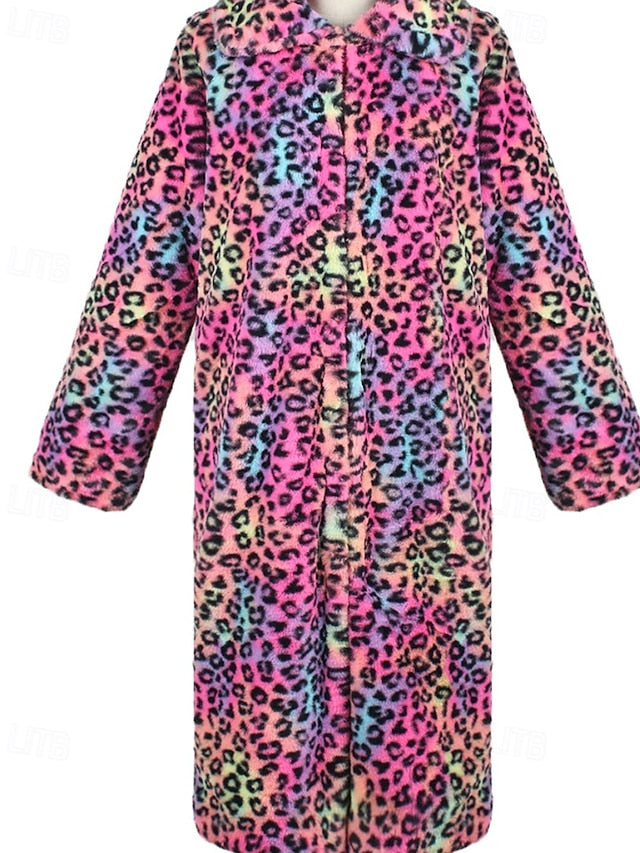 Warm Faux Fur Women's Coat Pocket Comfortable Furs