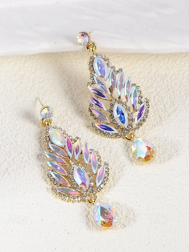 – Crystal Drop Emerald Green Earrings Women's