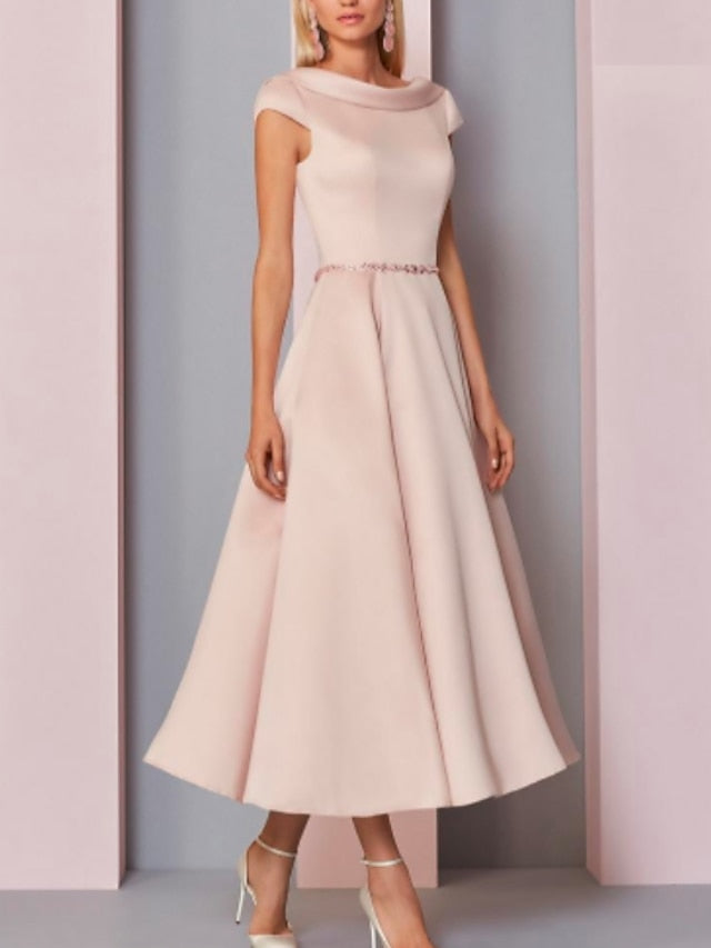 A-Line Dress Plus of Cowl Guest Mother Bride Size Wedding the