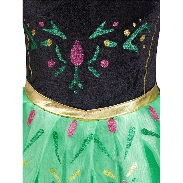 Party Frozen Princess Girl Fairytale Theme Dress Anna Flower