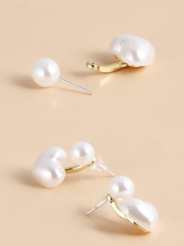 – Drop Pearl Minimalist Elegant Heart-Shaped Romantic Earrings