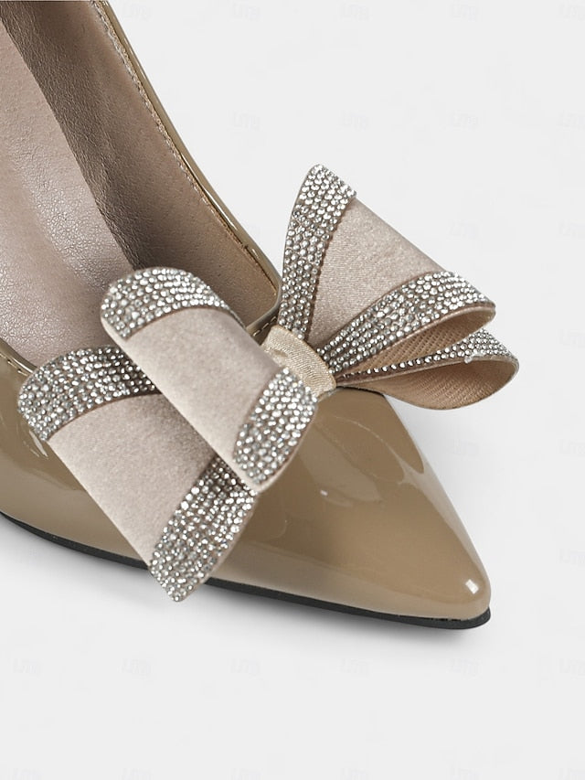 Nude Women's Pointed - Leather Pumps High Heel Toe Patent