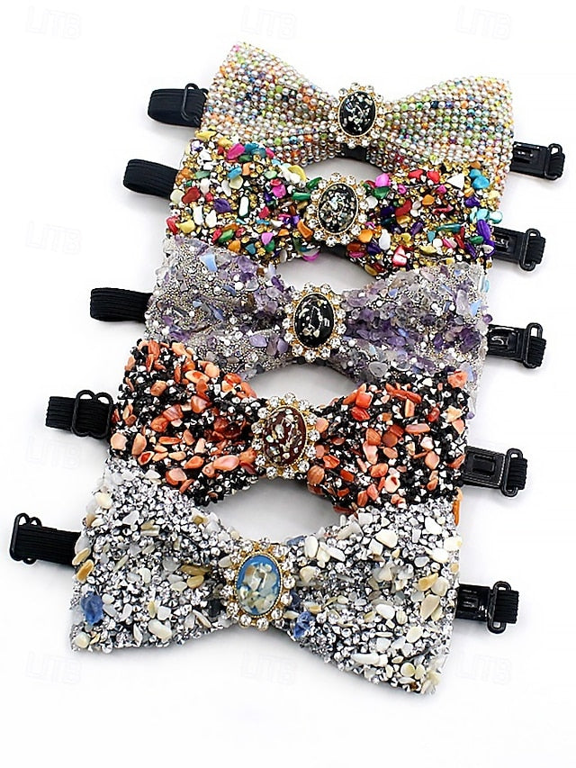 Tie Strap – Men's Bow Gemstone Luxury with Adjustable