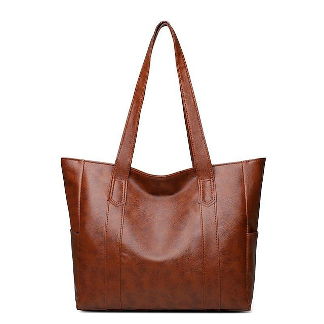 Bag Black – Leather Large Faux Women's Tote Stylish