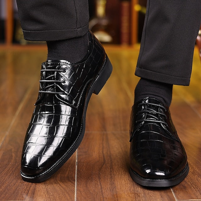 Faux Green Shoes Men's Leather Print – Oxford Crocodile