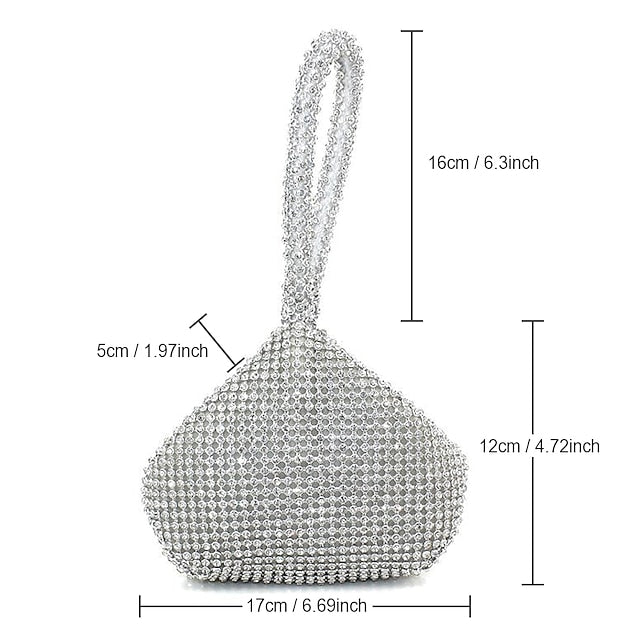 Rhinestone Women's Crystal Evening Bag Silver - Elegant