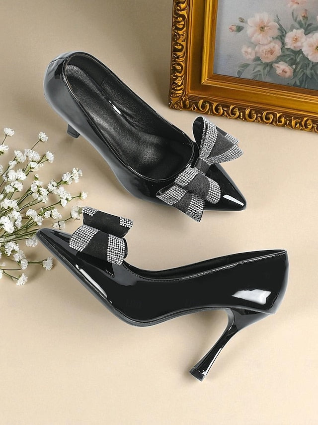 Nude Women's Pointed - Leather Pumps High Heel Toe Patent