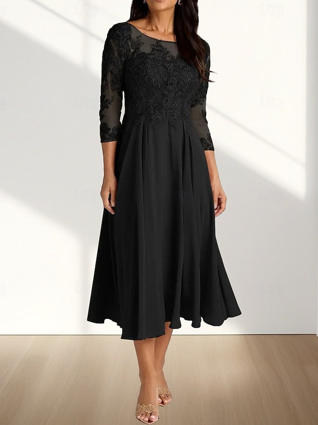 the A-Line Neck Mother Bride Elegant Dress Guest Wedding of Crew