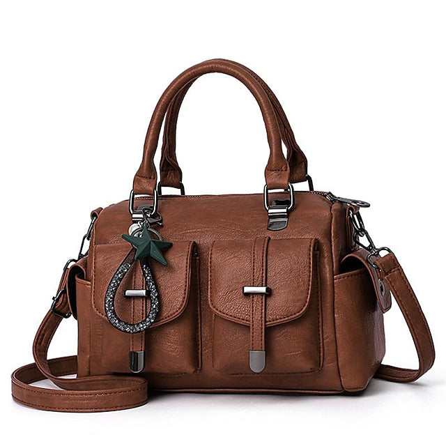 Stylish Large – Women's Blue Leather Handbag Faux