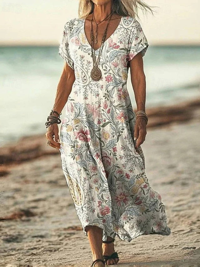 Women's Midi Dress Floral Dress Print Dress Classic Modern