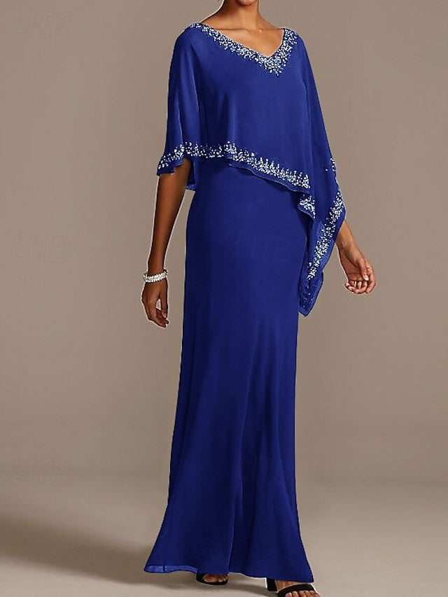 Bride V Mother the Wedding Sheath Elegant Guest Dress Neck of