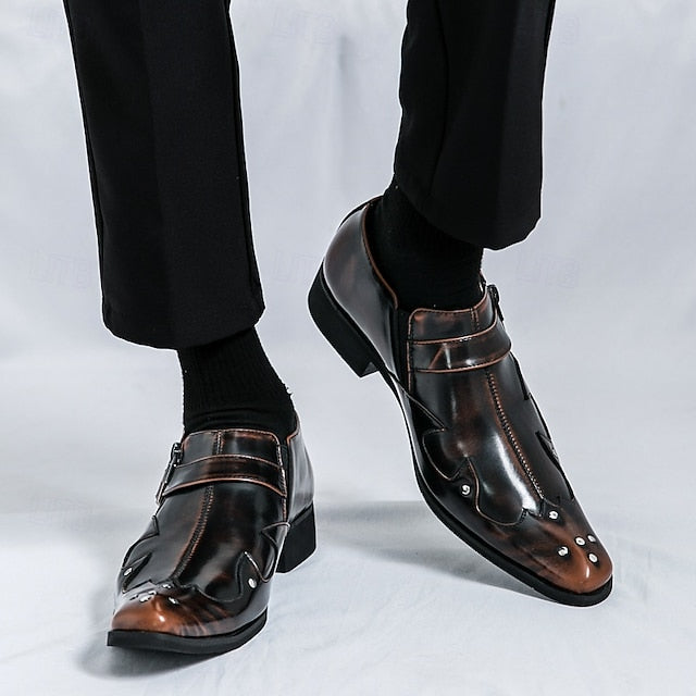 Monk Strap Black Leather Dress Shoes Formal Men's –