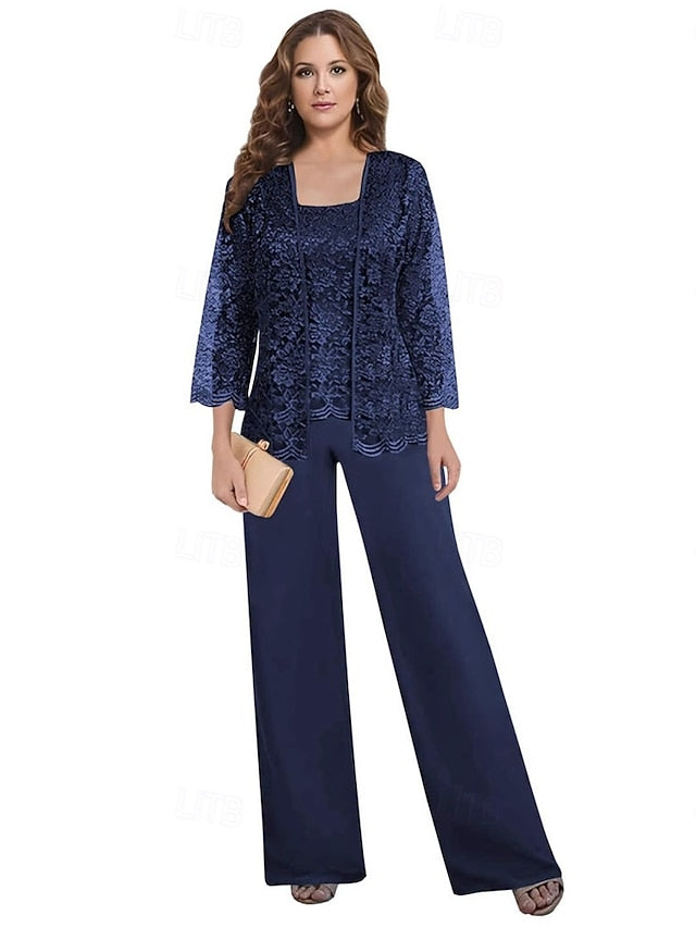 Mother Dress of Wedding Guest Square Pantsuit Elegant the Bride