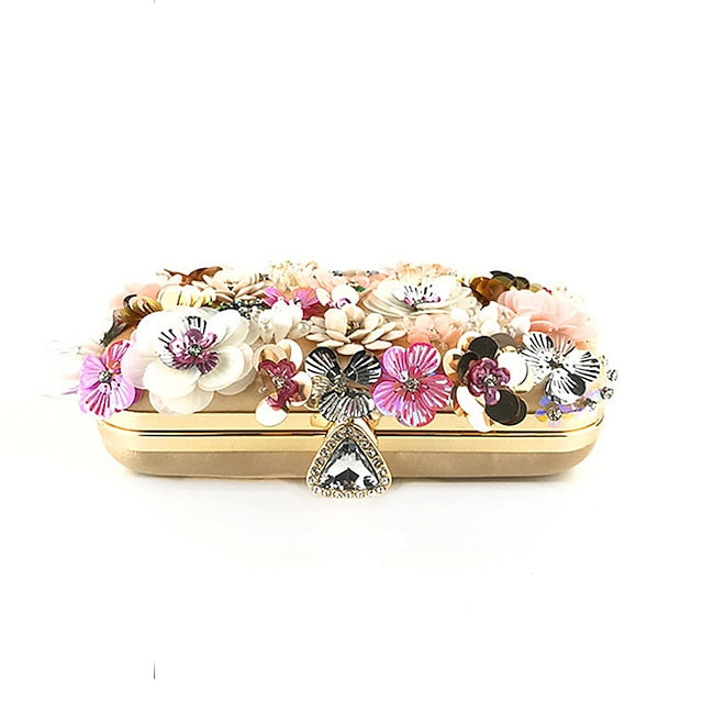 Flower Clutch – Evening Women's Floral Embellished 3D