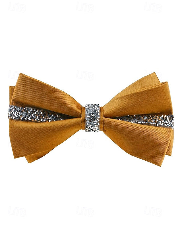 with Crystal Embellishment Bow Burgundy Tie – Satin Elegant