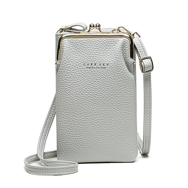 Tasche Gold Damen Kunstleder mit Rahmen Schwarz Crossbody