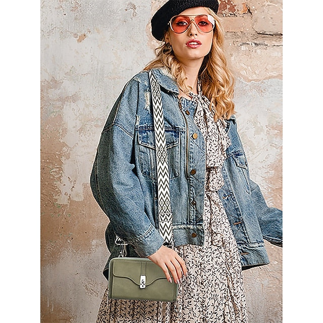 Crossbody Faux Damen Geometrische Tasche Muster mit Leder