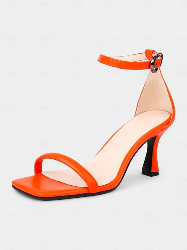 Strap Ankle Green Minimalist Sandals - Women for Mid-Heel Sleek