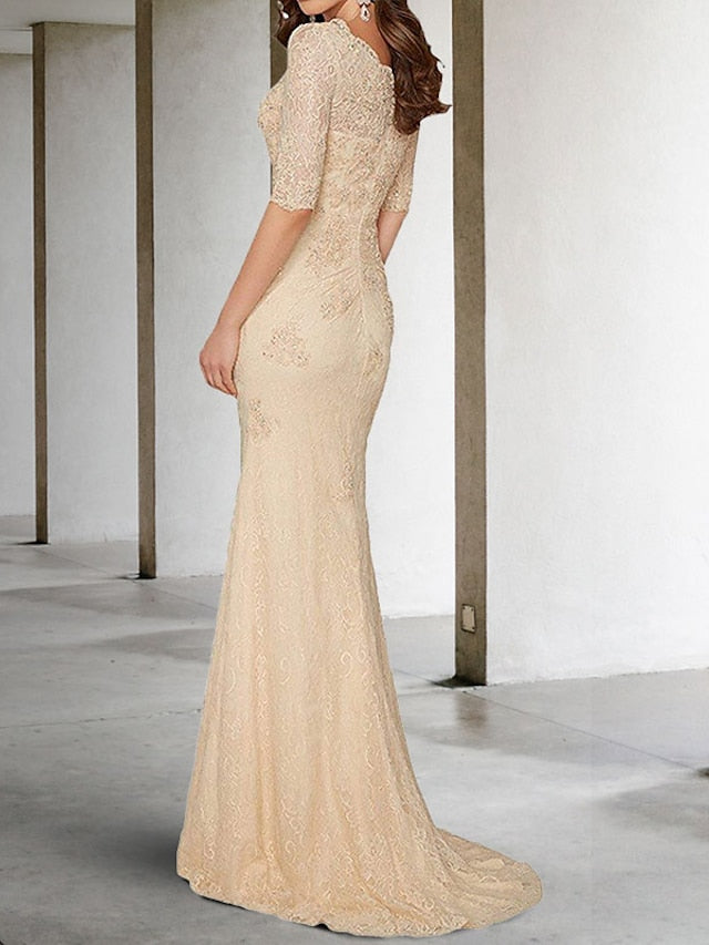 V Sexy Dress Mermaid of Guest Plus Size Mother the Wedding Bride