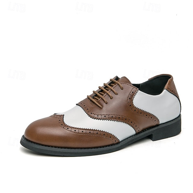 and White in Wingtip Men's Oxford Shoes Brogue Two-Tone