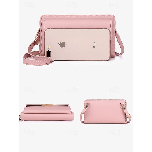 Wristlet Bag Crossbody Leather PU Women's Mobile Phone
